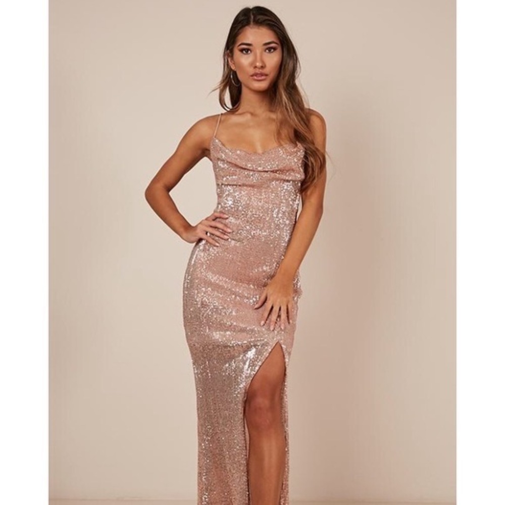 Showpo Stop and Stare Dress in Gold Sequin